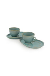 Hermia Juego de tazas de café Turquesa